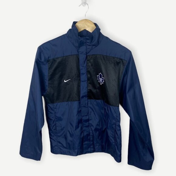 Nike Toronto Maple Leafs Boys Jacket Wind Breaker Coat Lightweight Blue Coat‎ L - Picture 1 of 8